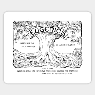 Eugenics Tree | Logo of Eugenics | Eugenics is The Self Direction of Human Evolution | Vintage Retro Image Sticker